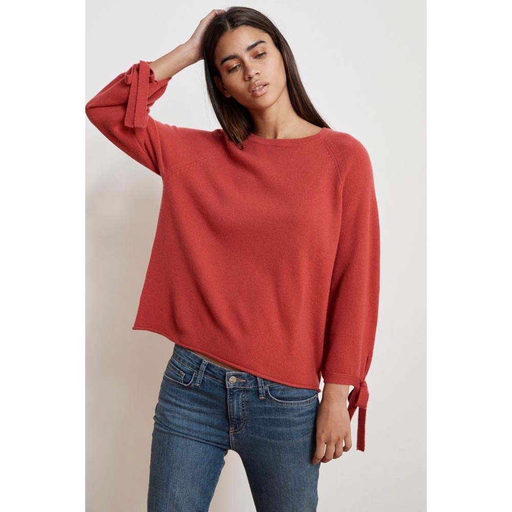 Velvet by Graham & Spencer Nicolette Cashmere Tie-Sleeve Sweater